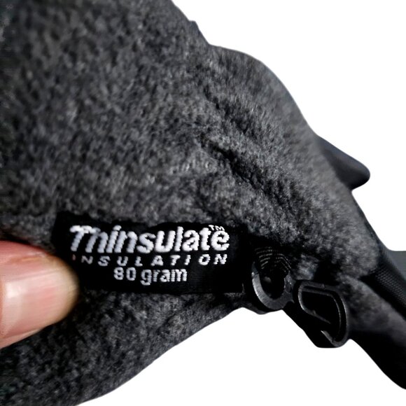 Thinsulate Insulated Gray Fleece Gloves With Grip - Picture 4 of 6